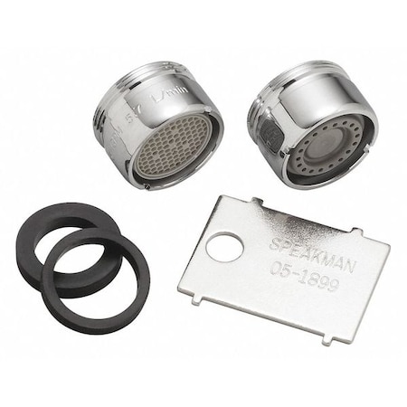 Speakman 0.5 gpm, 1.5 gpm Faucet Accessory, 13/16"-27 Thread Size, Polished Chrome, Plastic & Metal A-BOELF