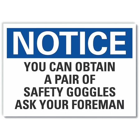 Lyle Notice Sign, 14" W, 10" H, 0.004" Thickness, LCU5-0260-ED_14x10 LCU5-0260-ED_14x10