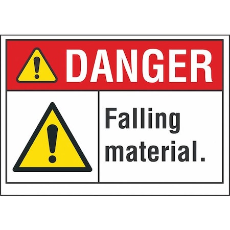 Lyle Falling Material Danger Reflective Label, 7 in Height, 10 in Width, Reflective Sheeting, English LCU4-0072-RD_10X7