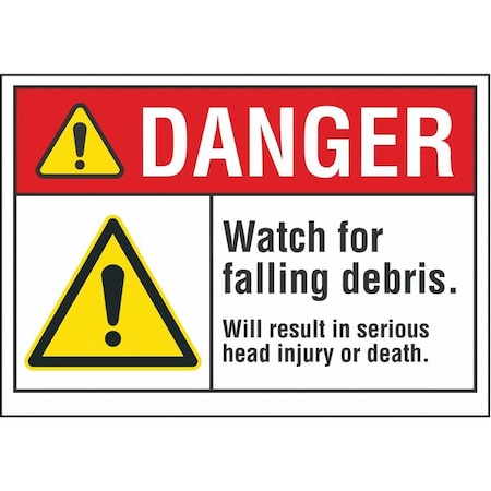 Lyle Construction Area Danger Reflective Label, 10 in H, 14 in W, Reflective Sheeting, LCU4-0068-RD_14X10 LCU4-0068-RD_14X10