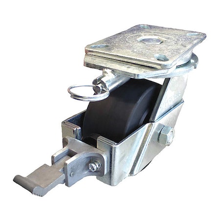 Zoro Select Plate Caster, 3500 lb. Load, Black Wheel P29S-NMB060K-18-WK-DL