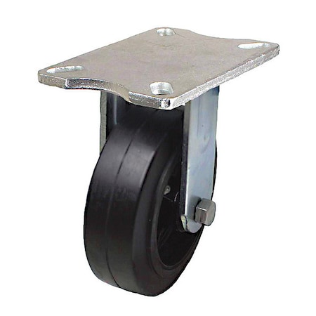 Zoro Select Plate Caster, 500 lb. Load, Black Wheel P25S-RY060R-16