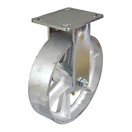 Zoro Select Plate Caster, 1250 lb. Load, Silver Wheel P21R-C080R-16