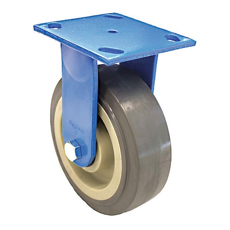Zoro Select Plate Caster, 600 lb. Load, Gray Wheel P21R-UP040D-14-BC