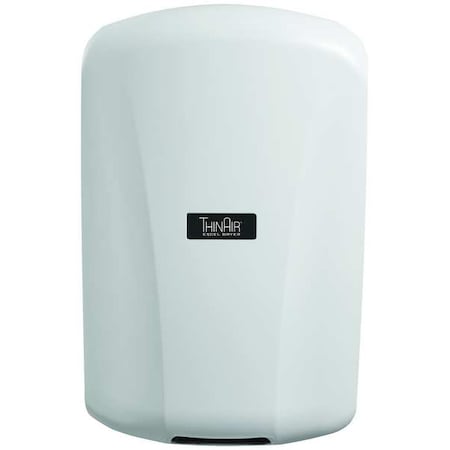 Excel Dryer Automatic Hand Dryer, 14 sec Dry, 68 to 74, 208 to 277V AC, White, Smooth TA-ABSV-208-277V