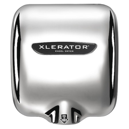Excel Dryer Automatic Hand Dryer, 10 sec Dry, 68 to 76, 208 to 277V AC, Silver, Polished Chrome XL-CV-1.1N-H-208-277V