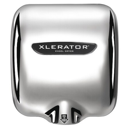 Excel Dryer Automatic Hand Dryer, 8 sec Dry, 68 to 76, 110 to 120V AC, Silver, Chrome Plated XL-C-1.1N-H-110-120V