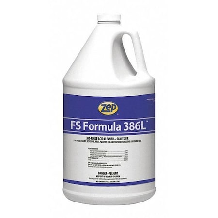 Zep Sanitizer, Jug, Unscented, 4 PK 338624