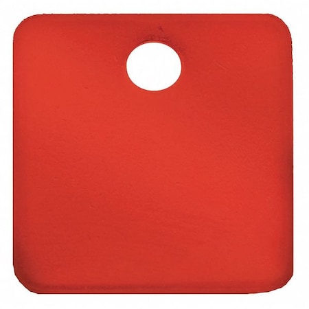 Zoro Select Blank Tag, Aluminum, 2 in H x 2 in W, Red, Square, 25 PK 43033