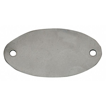 Zoro Select Blank Tag, Stainless Steel, 1 in H x 1 7/8 in W, 1 in Dia., Silver, Oval, 100 PK 41743