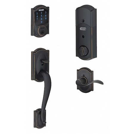 Schlage Residential Electronic Lock, Deadbolt, Antique Bronze FE469NX CAM 716 ACC LH