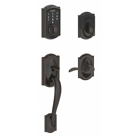 Schlage Residential Electronic Lock, Deadbolt, Antique Bronze FE469NX CAM 716 ACC RH