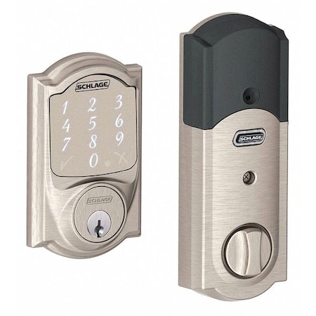 Schlage Residential Electronic Lock, Deadbolt, Satin Nickel BE479AA V CAM 619