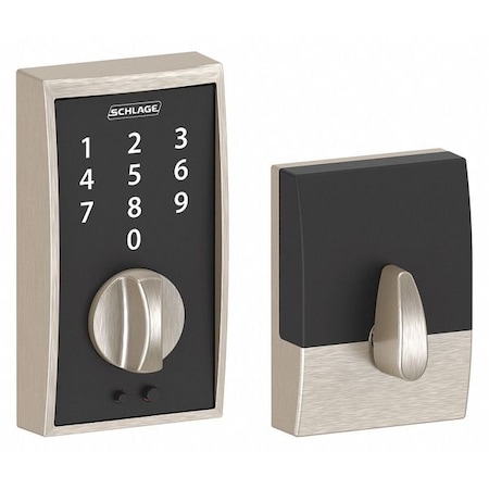 Schlage Residential Electronic Lock, Deadbolt, Satin Nickel BE375 CEN 619