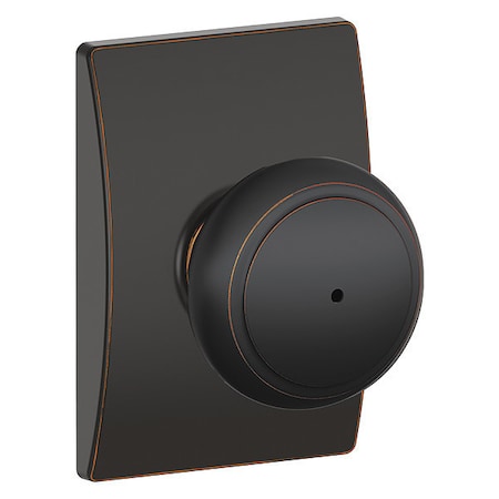 Schlage Residential Knob Lockset, Antique Bronze, Privacy, Gr 2 F40 AND 716 CEN