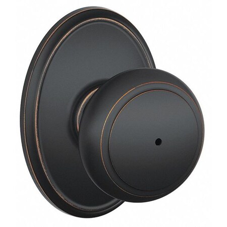 Schlage Residential Knob Lockset, Antique Bronze, Privacy, Gr 2 F40 AND 716 WKF