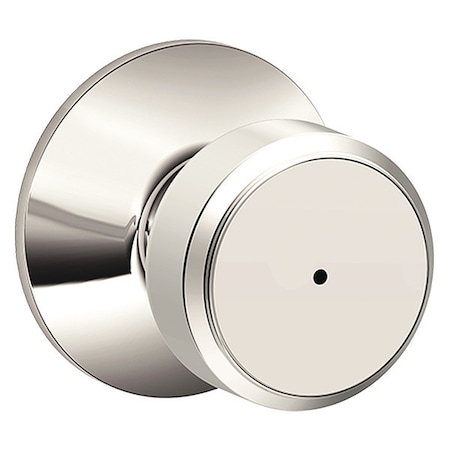 Schlage Residential Knob Lockset, Bright Nickel, Privacy, Gr 2 F40 BWE 618