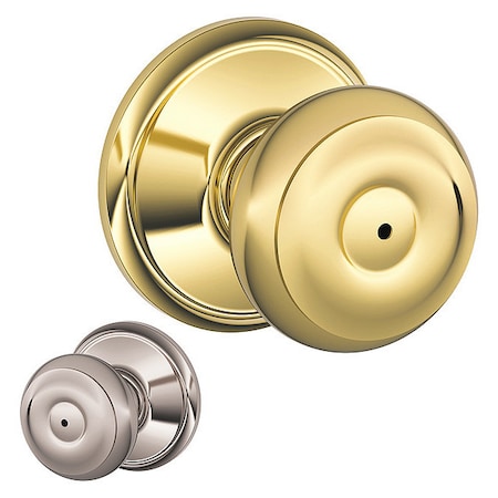 Schlage Residential Knob Lockset, Bright Brass /Bright Chrome F40 GEO 605X625