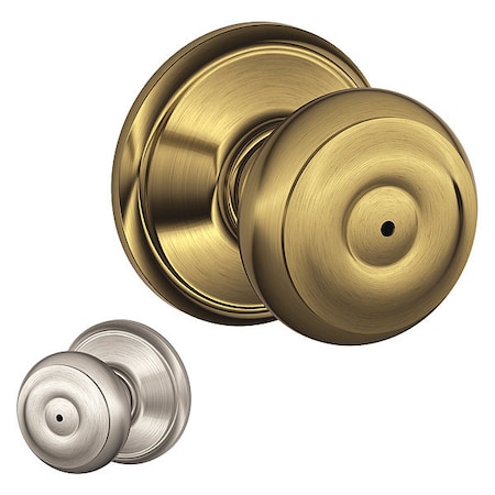 Schlage Residential Knob Lockset, Satin Nickel, Privacy, Gr 2 F40 GEO 609X619