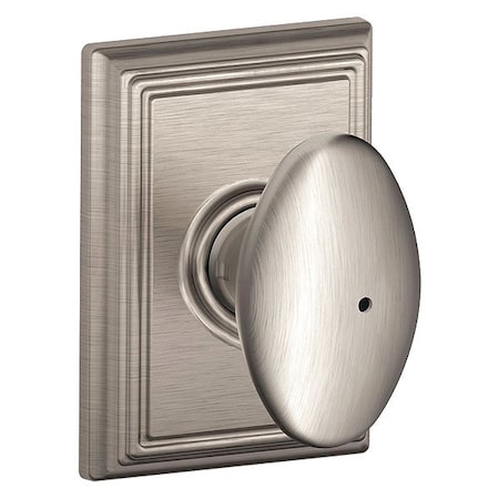 Schlage Residential Knob Lockset, Satin Nickel, Privacy, Gr 2 F40 SIE 619 ADD