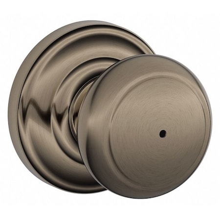 Schlage Residential Knob Lockset, Antique Nickel, Privacy, Gr 2 F40 AND 620 AND