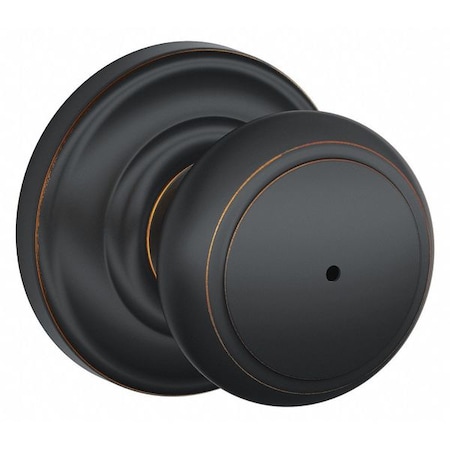 Schlage Residential Knob Lockset, Antique Bronze, Privacy, Gr 2 F40 AND 716 AND