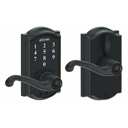 Schlage Residential Electronic Lock, Lever, Antique Bronze FE695 CAM716FLA
