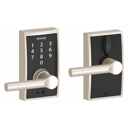Schlage Residential Electronic Lock, Lever, Satin Nickel FE695 CEN619BRW