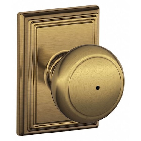 Schlage Residential Knob Lockset, Antique Brass, Privacy, Gr 2 F40 AND 609 ADD