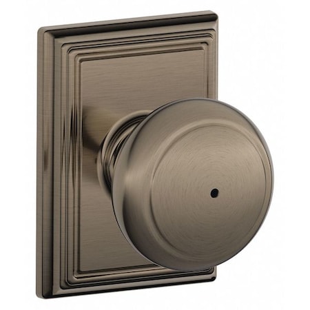 Schlage Residential Knob Lockset, Antique Nickel, Privacy, Gr 2 F40 AND 620 ADD