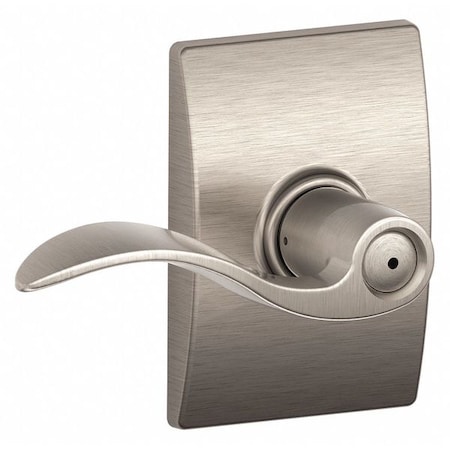 Schlage Residential Door Lever Lockset, Satin Nickel, Privacy F40 ACC 619 CEN