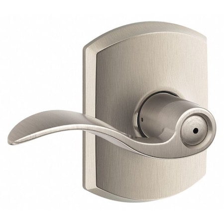 Schlage Residential Door Lever Lockset, Satin Nickel, Privacy F40 ACC 619 GRW