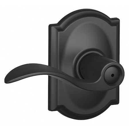 Schlage Residential Lever Lockset, Black Powder Coat, Privacy F40 ACC 622 CAM