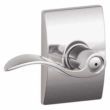 Schlage Residential Door Lever Lockset, Bright Chrome, Privacy F40 ACC 625 CEN