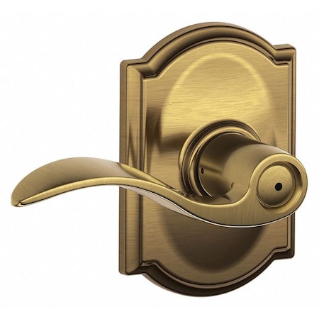 Schlage Residential Door Lever Lockset, Antique Brass, Privacy F40 ACC 609 CAM