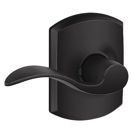 Schlage Residential Lever Lockset, Black Powder Coat, Passage F10 ACC 622 GRW