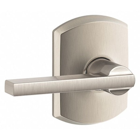 Schlage Residential Door Lever Lockset, Satin Nickel, Passage F10 LAT 619 GRW