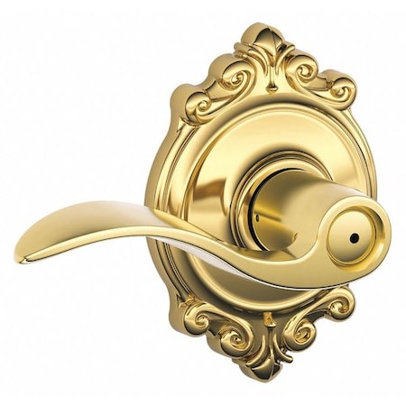 Schlage Residential Door Lever Lockset, Bright Brass, Privacy F40 ACC 605 BRK
