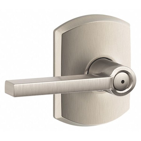 Schlage Residential Door Lever Lockset, Satin Nickel, Privacy F40 LAT 619 GRW