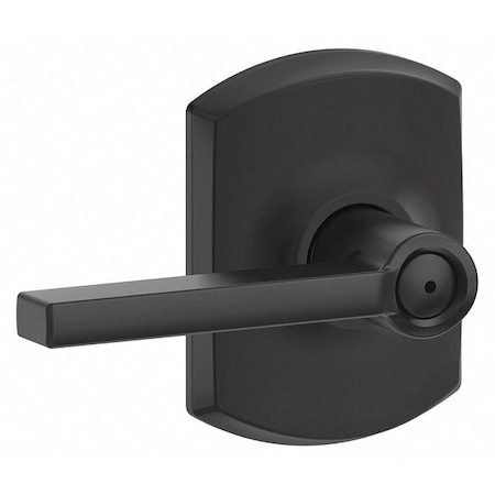 Schlage Residential Lever Lockset, Black Powder Coat, Privacy F40 LAT 622 GRW