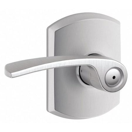 Schlage Residential Door Lever Lockset, Satin Chrome, Privacy F40 MER 626 GRW