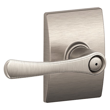 Schlage Residential Door Lever Lockset, Satin Nickel, Privacy F40 VLA 619 CEN