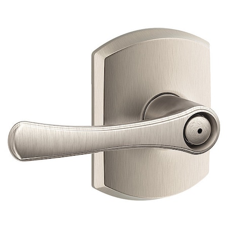 Schlage Residential Door Lever Lockset, Satin Nickel, Privacy F40 VLA 619 GRW