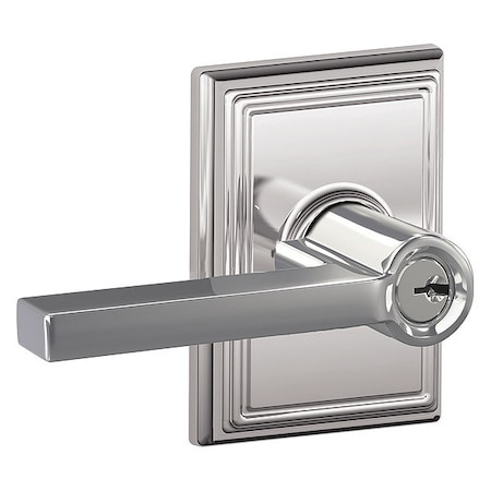 Schlage Residential Lever Lockset, Bright Chrome, Entrance F51A LAT 625 ADD
