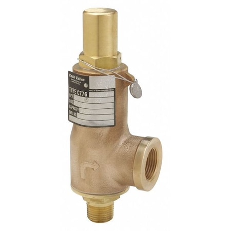 Cash Valve Relief Valve, Bronze, 250 psi, 6-13/16"H C776BDCDK01-KM9-0250