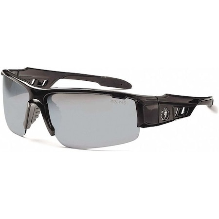 Ergodyne DAGR, Safety Glasses, Uncoated, Silver Mirror Lens, Black Frame, Half-Frame DAGR