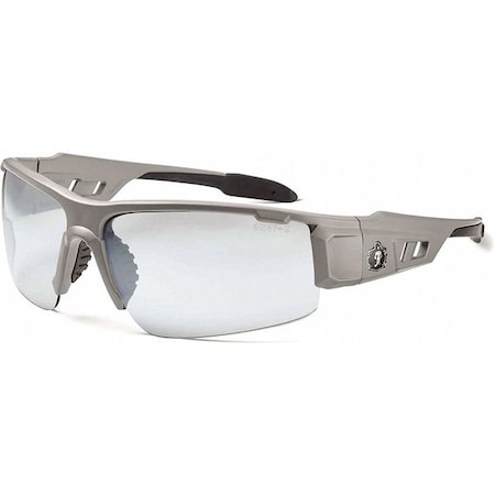 Ergodyne DAGR, Safety Glasses, Uncoated, Indoor/Outdoor Lens, Gray Frame, Half-Frame DAGR