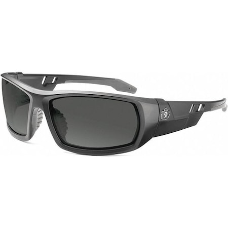 Ergodyne ODIN, Safety Glasses, Uncoated, Smoke Lens, Matte Black Frame, Full-Frame ODIN