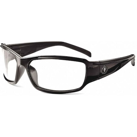 Ergodyne THOR, Safety Glasses, Uncoated, Clear Lens, Black Frame, Full-Frame THOR