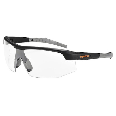Ergodyne SKOLL, Safety Glasses, Anti-Fog, Clear Lens, Matte Black Frame, Half-Frame SKOLL-AF